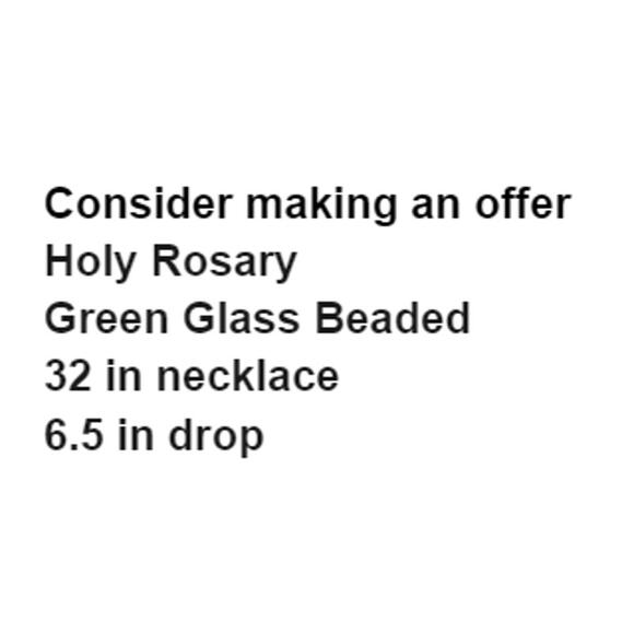 Green Glass Bead Holy Rosary 32" Prayer Crucifix Colorful Christian Religious - Picture 2 of 10